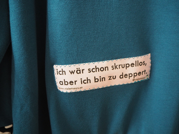 langarm oberteil zitat