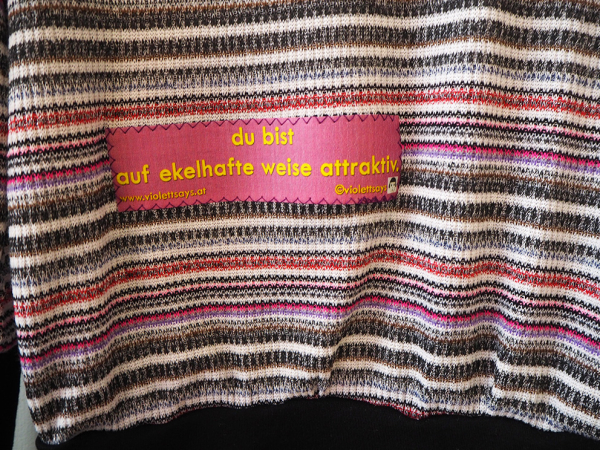 langarm oberteil zitat