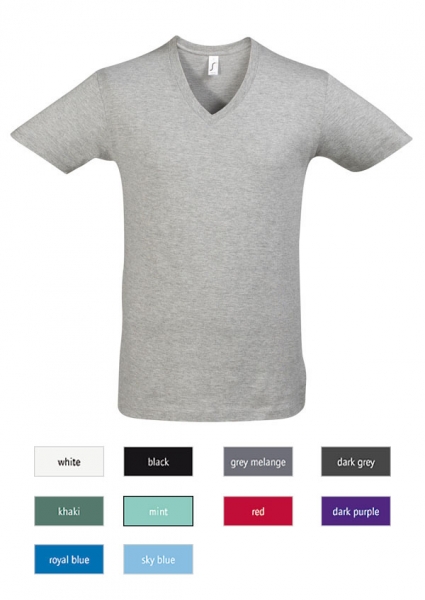 herren t-shirt v-neck kurzarm